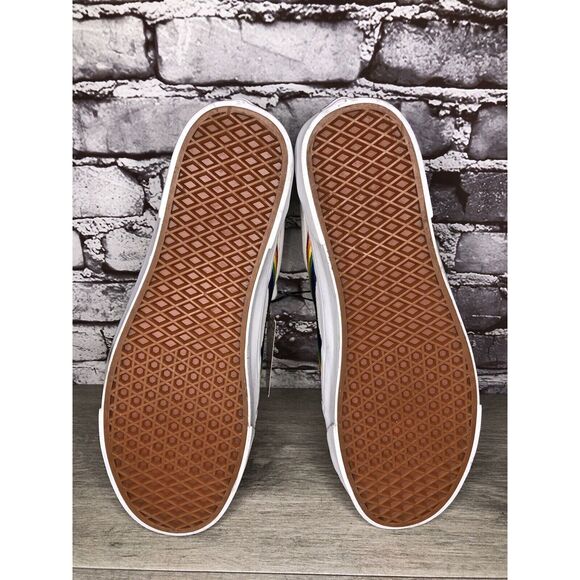 Vans 507452 White Canvas Rainbow Embroidered Lace Sneaker Shoes Men Sz 13M US/47 - Picture 10 of 16